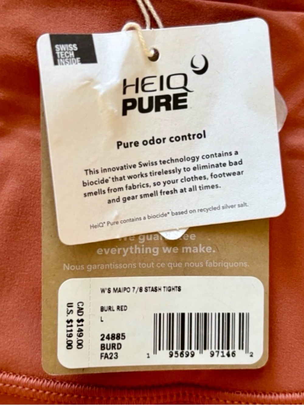 Patagonia Women's Maipo 7/8 Stash Tights Burl Red Size Large NWT - Picture 6 of 6